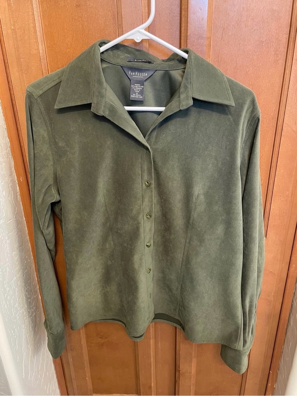 Van Heusen Olive Green Button-Down Long Sleeve Shirt